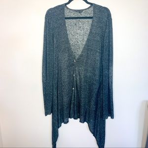 Eileen Fisher Grey Linen Grey Button Up Cardigan